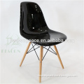 black fiberglass replica emes dining chair with beech wood legs
